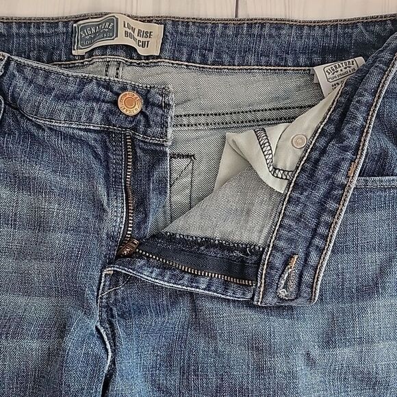 Levi Strauss signature low-rise bootcut blue denim jeans Size 12S - Picture 10 of 15